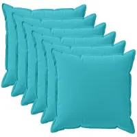 vidaXL Kussensloop 6 st HOUTEN Turquoise 45 x 45 cm Polyester