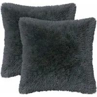 vidaXL Kussen 2 st HEERLEN Antraciet 45 x 45 cm PV Fleece