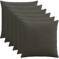 vidaXL Kussensloop 6 st HEERLEN Antracietkleurig 60 x 60 cm corduroy