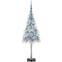 vidaXL Kerstboom met 150 LED met standaard Wit 150 cm PE en Staal