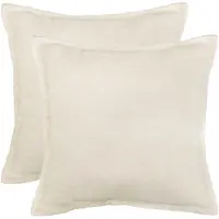 vidaXL Kussensloop 2 st HOUTEN Crèmekleurig 40 x 40 cm Bouclé