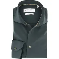 Ledub Modern Fit overhemd donkergroen stretch