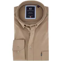 Giordano overhemd camel jersey
