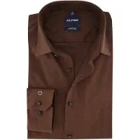 Olymp overhemd bruin effen super slanke fit