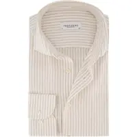 Profuomo overhemd beige gestreept