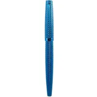 Diplomat Viper — Blauw guilloche vulpen van aluminium, magnetische dop, fijne penpunt