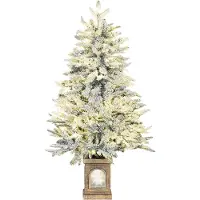 HOMCOM Kerstboom Kunststof, Staal 70L x 70B x 120H cm Groen+Wit
