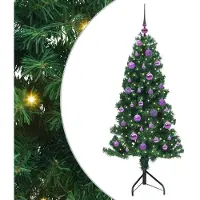 vidaXL Hoek Kunstkerstboom met 150 LED Groen 150 cm PVC en Metalen