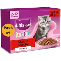 Whiskas Kattenvoer - Junior - Classic Selectie in Saus - 48x85g