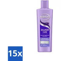 Unilever 15 x – Shampoo – Zilver Care – 250 ml - Voordeelverpakking - 15 stuks