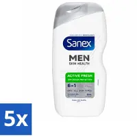 Sanex 5 x – Douchegel – Men Active Fresh – 400 ml - Voordeelverpakking - 5 stuks