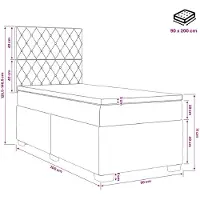 vidaXL Boxspringbed met matras, donkergroen, 90 x 200 cm, fluweel