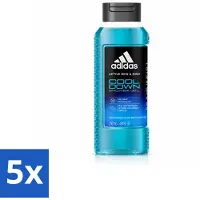 Adidas 5 x – Douchegel – Active Skin & Mind Cool Down – 250 ml - Voordeelverpakking - 5 stuks