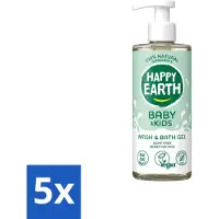 Happy Earth 5 x – Was & Badgel – Zeepvrij Baby & Kids – 300 ml - Voordeelverpakking - 5 stuks