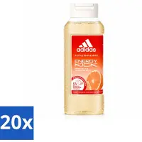 Adidas 20 x – Douchegel – Active Skin & Mind Energy Kick – 250 ml - Voordeelverpakking - 20 stuks