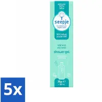 Seepje 5 x - Douchegel - Duurzaam & Handig - Eikenmos en Neroli - Navulling - 38 gr - Voordeelverpakking - 5 stuks