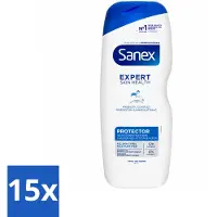 Sanex 15 x – Douchegel – Expert Skin Health Protector – 600 ml - Voordeelverpakking - 15 stuks