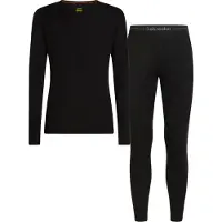 Icebreaker - Thermokleding - M Merino 175 Everyday LS Crewe and Leggings Set Black voor Unisex van Wol - Maat M - Zwart