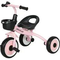 Aosom Driewieler, kinderfiets met mandje, fiets voor kinderen van 2-5 jaar