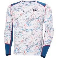 Helly Hansen - Thermokleding - Lifa Active Crew White Slope Map Aop voor Unisex - Maat L - Wit