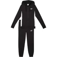 Puma Fleece-trainingspak met doorlopende rits voor dames (Poema Zwart)