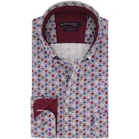 Giordano Overhemd heren dino satin stretch geometric 627027/40