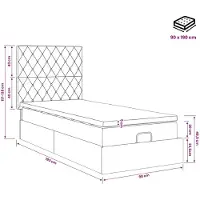 vidaXL Ottoman bed met matras Lichtgrijs 90 x 190 cm Fluweel