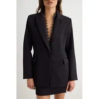 Trendyol TRENDYOLMİLLA Dames Zwart Effen Lang, Regular fit Blazers