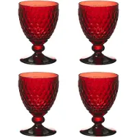 Villeroy & Boch set van 4 Boston-wijnglazen, kleur rood, rode kristallen glazen, artikelnummer 1173090020