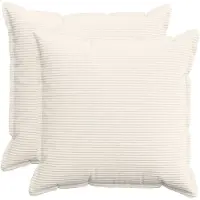 vidaXL Kussensloop 2 st HOUTEN Crèmekleurig 80 x 80 cm corduroy