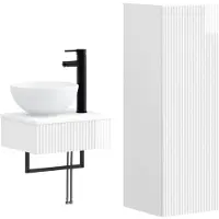 vidaXL Badkamerkastset, 2 stuks, hoogglanzend wit, 33 x 34,5 x 100 cm