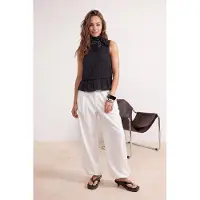 Trendyol TRENDYOLMİLLA Dames Zwart Effen Mouwloos Regular fit Blouses