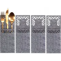 Tutumi Kerst bestekhoesjes 4 stuks - Sfeervolle decoratie voor uw tafel