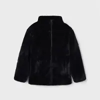 Name it Meisjes nisa fake fur jas - Zwart