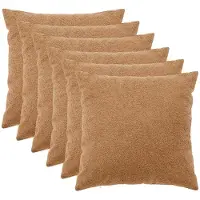 vidaXL Kussensloop 6 st HEERLEN Beige 65 x 65 cm Bouclé
