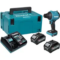 Makita AS 001 GM201 accublazer 40 V max. borstelloos + 2x accu 4,0 Ah + oplader + Makpac