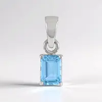 Cavill - Elegante Zilveren Hanger - 925 Sterling Zilver met Rhodiumlaag - Hemelsblauwe Topaas 1,124 ct - Achthoekige Topaas Uit Brazilië