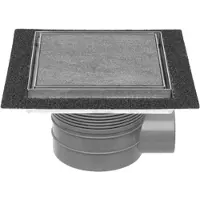 Easy drain Easydrain Aqua Plus Quattro Tegel vloerput 15x15cm met rooster msi RVS Geborsteld