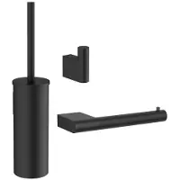 Crosswater MPRO Toiletset - toiletborstelhouder - handdoekhaak - wcrolhouder - mat zwart SW916875/SW916876/SW916888/