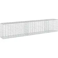 vidaXL - Gabion - met - 5 - mm - Draad - en - 5x10 - cm - Gaas - 250x30x50 - cm