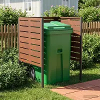 vidaXL - Vuilnisbak - Scherm - 85 - x - 85 - x - 113 - cm - weervast - staal - Roestkleurig