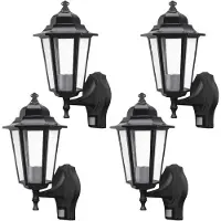 Rabalux Velence - tuinwandlamp/ Wandlamp - Zwart - Ideaal voor elk terras - 4 stuks