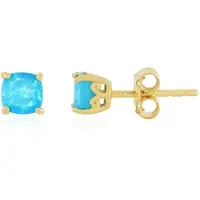 Cavill - Zilveren Vergulde Oorbellen met Blauwe Ethiopische Opalen 1,4 ct - Antiek Kussen Geslepen - Stijlvolle Hoogwaardige Sieraden