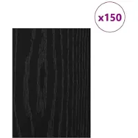vidaXL Dekoplatten, 150 stuks, zwart, eikenlook, 15 x 21 x 0,27 cm