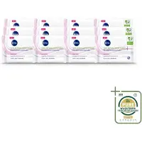 Nivea 12 x - Reinigingsdoekjes - Verzachtend - Droge Huid - Verwijdert Waterbestendige Make-up - 25 Doekjes - Wasstrips - Gezichtsreiniging - Droge Huid - Make-up Verwijderen - Amandelolie - Hydra Iq