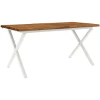 vidaXL Eettafel met levendige rand 160 x 90 x 75 cm Naturel