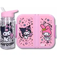 Kuromi Lunchset 2-Delig – Broodtrommel & Glitter Drinkfles – BPA Vrij – & My Melody – Roze