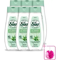 Le Chat 6 x - Douchegel - PH Neutraal - Met Extract Van Aloë Vera - Verfrissend - 300 ml - Bulkverpakking - Douchegel aloë vera - Douchemop - Frisheid huid