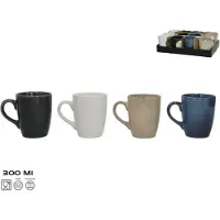 Excellent houseware koffie mok Cordoba - set 12x stuks - multi kleuren - 300 ml - mokken - keramiek