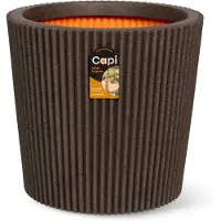 Capi Europe - Vaas conisch Groove NL - 45x41 - Donkerbruin - Bloempot voor binnen en buiten - Levenslang garantie - Breukbestendig - 100% Recyclebaar - CO2 Neutraal geproduceerd - KGVDB613
